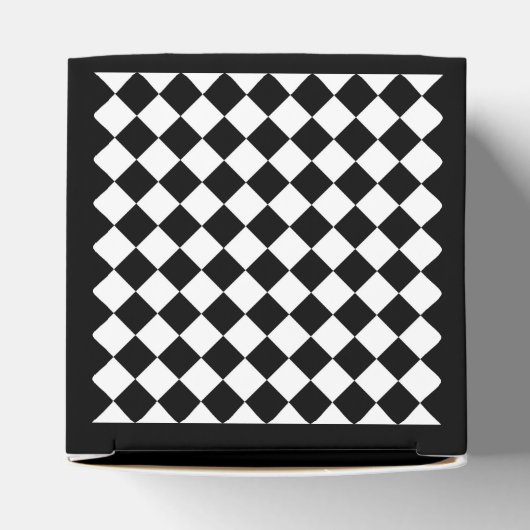 Schwarz-Weiß-Karton-Sichtflaggendesign Geschenkschachtel (Oben)