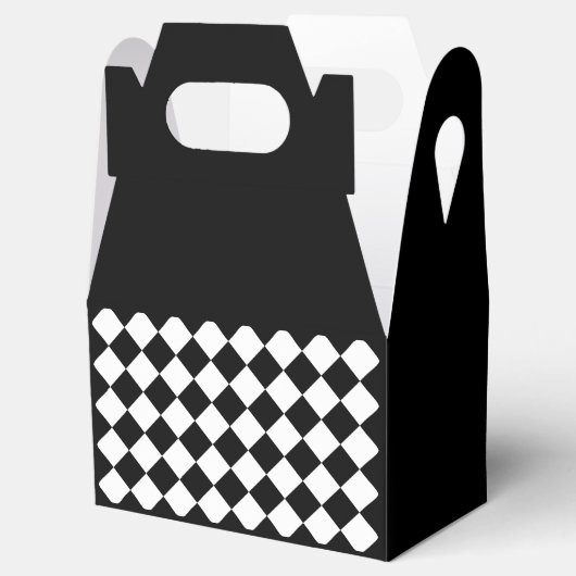 Schwarz-Weiß-Karton-Sichtflaggendesign Geschenkschachtel (Geöffnet)