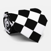 Schwarz-Weiß-Karton-Sichtflaggendesign Krawatte (Gerollt)