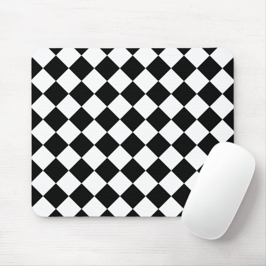 Schwarz-Weiß-Karton-Sichtflaggendesign Mousepad (Mit Mouse)