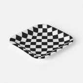 Schwarz-Weiß-Karton-Sichtflaggendesign Pappteller (Gewinkelt)