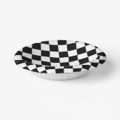 Schwarz-Weiß-Karton-Sichtflaggendesign Pappteller (Gewinkelt)