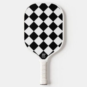 Schwarz-Weiß-Karton-Sichtflaggendesign Pickleball Schläger