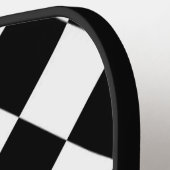 Schwarz-Weiß-Karton-Sichtflaggendesign Pickleball Schläger (Linke Seite)