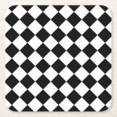 Schwarz-Weiß-Karton-Sichtflaggendesign Rechteckiger Pappuntersetzer (Vorderseite)