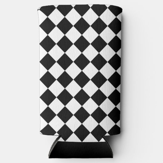 Schwarz-Weiß-Karton-Sichtflaggendesign Selters Dosenkühler (Vorderseite)