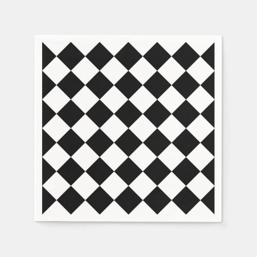 Schwarz-Weiß-Karton-Sichtflaggendesign Serviette (Vorderseite)