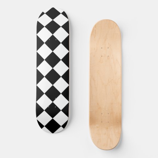 Schwarz-Weiß-Karton-Sichtflaggendesign Skateboard (Vorderseite)
