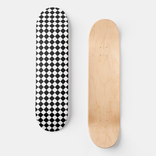 Schwarz-Weiß-Karton-Sichtflaggendesign Skateboard (Vorderseite)