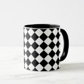 Schwarz-Weiß-Karton-Sichtflaggendesign Tasse (VorderseiteRechts)