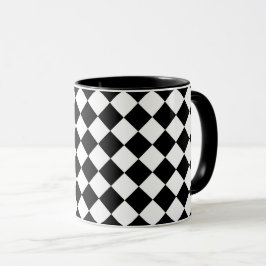 Schwarz-Weiß-Karton-Sichtflaggendesign Tasse