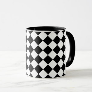 Schwarz-Weiß-Karton-Sichtflaggendesign Tasse