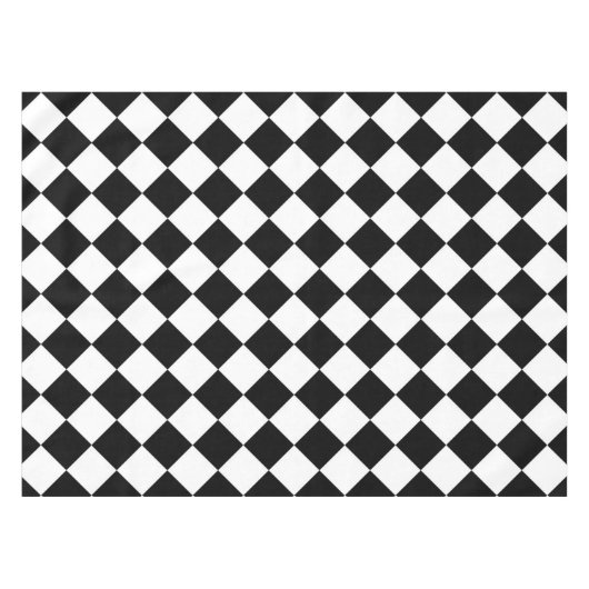 Schwarz-Weiß-Karton-Sichtflaggendesign Tischdecke (Vorderseite (Horizontal))