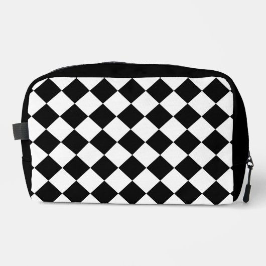 Schwarz-Weiß-Karton-Sichtflaggendesign Waschbeutel (Vorderseite)