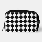 Schwarz-Weiß-Karton-Sichtflaggendesign Waschbeutel (Rückseite)