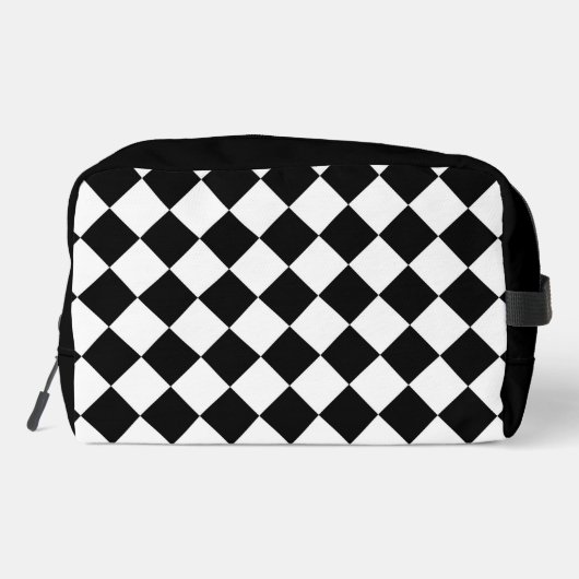 Schwarz-Weiß-Karton-Sichtflaggendesign Waschbeutel (Rückseite)