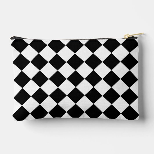 Schwarz-Weiß-Karton-Sichtflaggendesign Zubehörtasche (Rückseite)