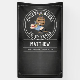 Schwarz-Weiß-Käse und Bier 40. Geburtstag Banner