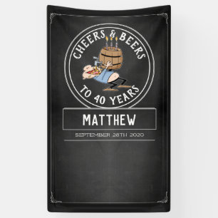 Schwarz-Weiß-Käse und Bier 40. Geburtstag Banner