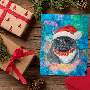 Schwarz-Weiß-Katz-Feiertags-Weihnachtsgeschenke Puzzle