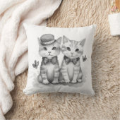 Schwarz-Weiß-Kätzchen Kissen (Decke)