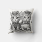 Schwarz-Weiß-Kätzchen mit Bogen-Krawatte und niedl Kissen (Rückseite)