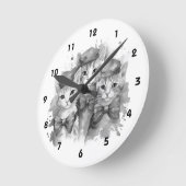Schwarz-Weiß-Kätzchen mit Bogen und Hüten Runde Wanduhr (Winkel)