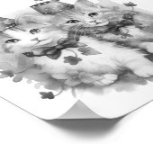 Schwarz-Weiß-Kätzchen mit Hüten Poster (Ecke)