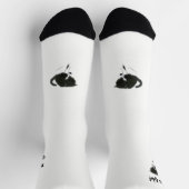 Schwarz-Weiß-Katzchen-Pet-Kunst, Personalisiert Socken (Oben)