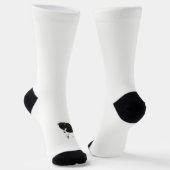 Schwarz-Weiß-Katzchen-Pet-Kunst, Personalisiert Socken (Gewinkelt)