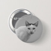 Schwarz-Weiß - Katze 02 Button (Vorne & Hinten)