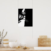 Schwarz-Weiß-Katze 657 Poster (Küche)
