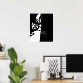 Schwarz-Weiß-Katze 657 Poster (Heimbüro)