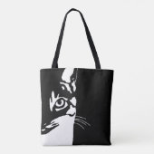 Schwarz-Weiß-Katze 657 Tasche (Rückseite)