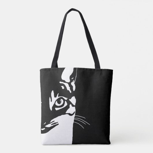 Schwarz-Weiß-Katze 657 Tasche (Rückseite)