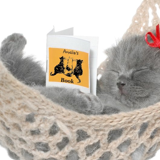 Schwarz-Weiß-Katze-Abbildung Dieses Buch gehört Gummistempel