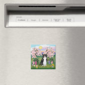 Schwarz-Weiß-Katze - Blüten Magnet (In Situ (Geschirrspüler))