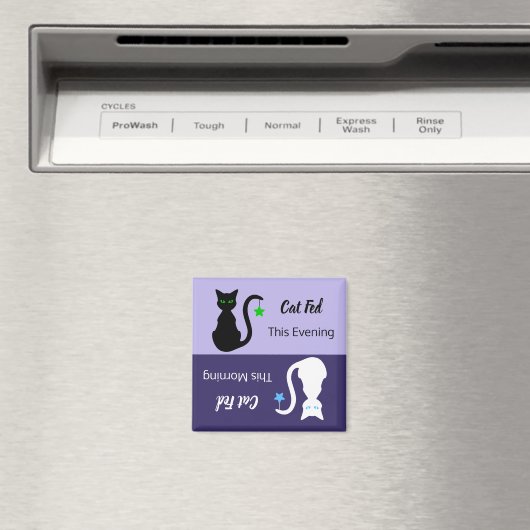 Schwarz/Weiß Katze Gefüttert Erinnerung Magnet (In Situ (Geschirrspüler))