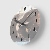 Schwarz-Weiß-Katze Gesicht Foto-Gelb-Augen Runde Wanduhr (Winkel)