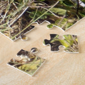 Schwarz-Weiß-Katze im Garten, Puzzle (Seite)
