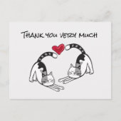 Schwarz-Weiß-Katze in der Liebe Vielen Dank Postkarte (Vorderseite)