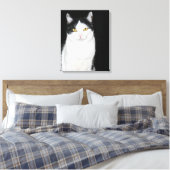 Schwarz-Weiß-Katze-Portrait Leinwanddruck (Insitu (Schlafzimmer))