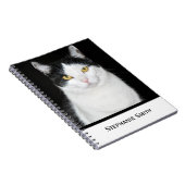 Schwarz-Weiß-Katze-Portrait Notizblock (Rechte Seite)