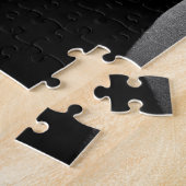 Schwarz-Weiß-Katze-Portrait Puzzle (Seite)