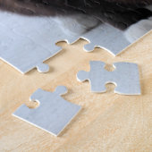 Schwarz-Weiß-Katze Puzzle (Seite)