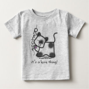 Schwarz-Weiß-Katze RESCUE...es ist eine Liebe Sach Baby T-shirt