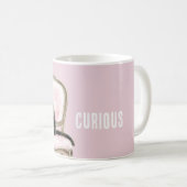 Schwarz Weiß Katze Rosa Stuhl Kaffeetasse (VorderseiteRechts)