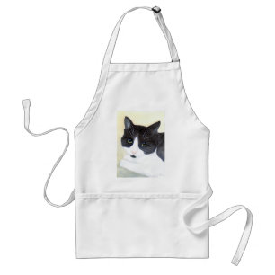 Schwarz-Weiß-Katze Schürze