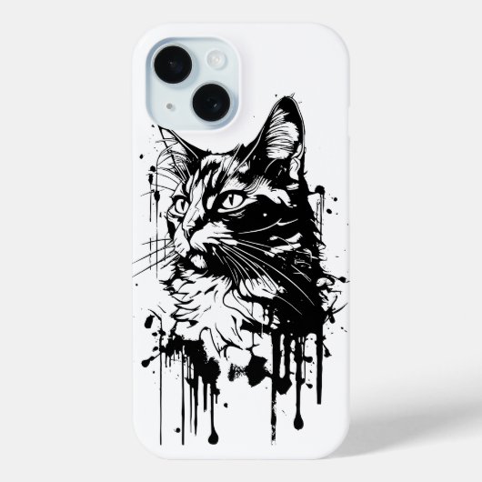 Schwarz-weiß-Katze Spritzer Case-Mate iPhone Hülle (Rückseite)