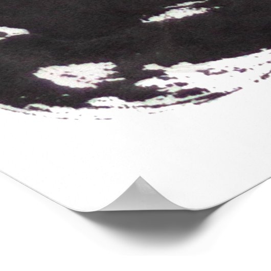 Schwarz-Weiß-Katze-Sumie Aquarell & Tinte Poster (Ecke)